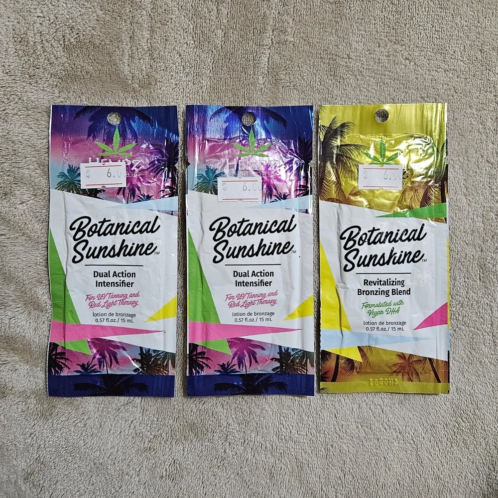 Hempz Botanical Sunshine Tanning Lotion Packets Lot of 3 Intensifier & Bronzer